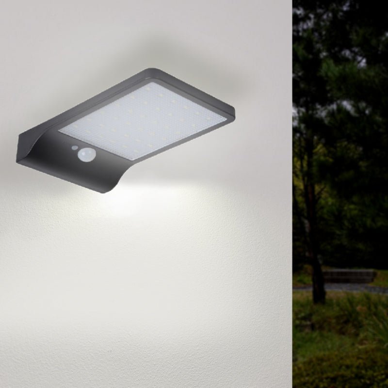 Applique murale Solaire LED Noire 2.5W avec Détecteur de Mouvement - Silumen