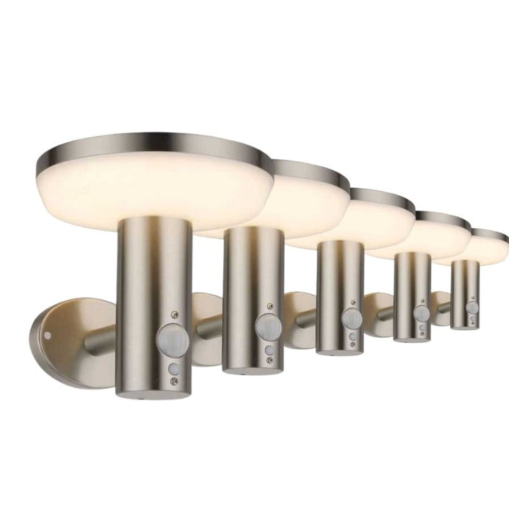 Applique Solaire LED Murale 4.4W IP44 Rond avec Détecteur Aluminium (Pack de 5) - Silumen