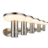 LED-Solar-Wandleuchte, 4,4 W, IP44, rund, mit Aluminium-Detektor (5 Stück)