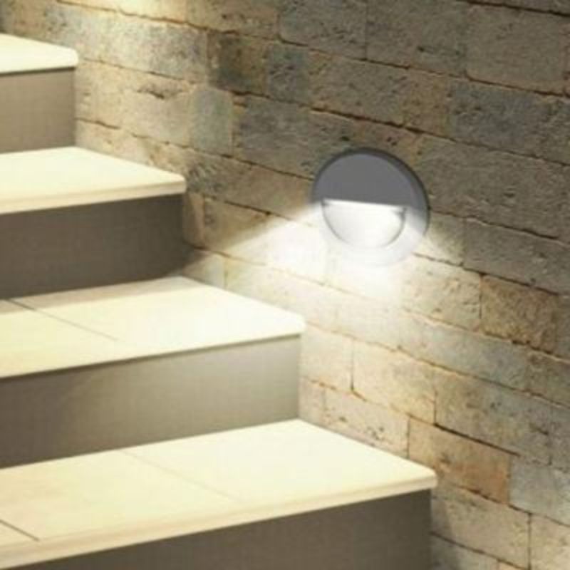 Balise LED Saillie 3W 220V 120° Rond pour Escalier - Silumen