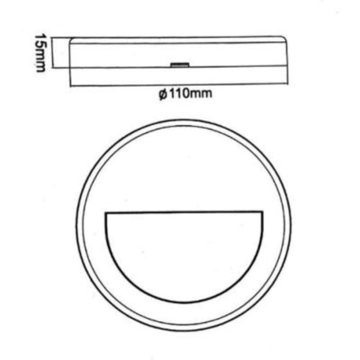 Balise LED Saillie 3W 220V 120° Rond pour Escalier - Silumen
