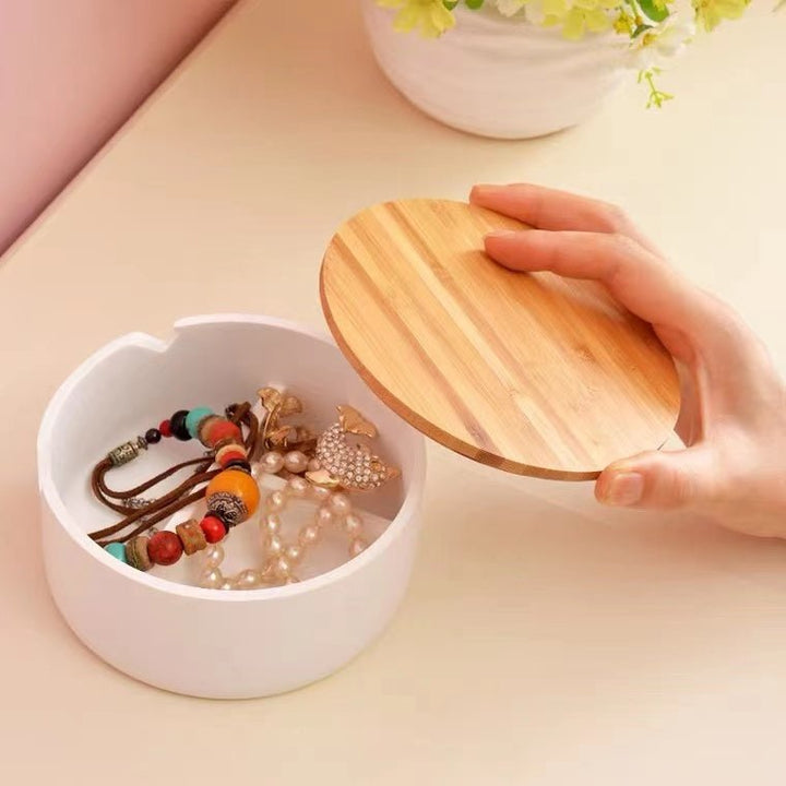 Boite à bijoux avec miroir couvercle en bambou - Silumen
