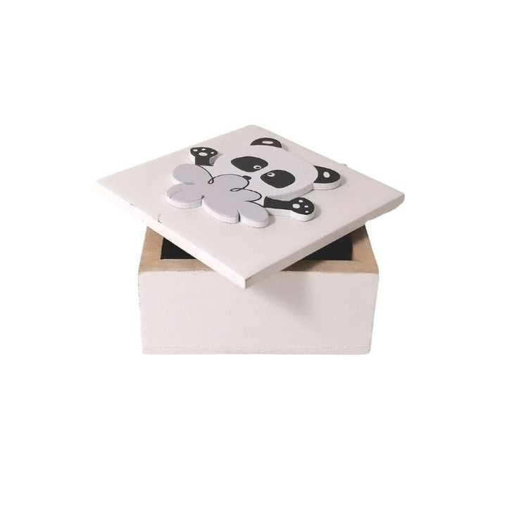 Boîte de Rangement en bois Panda 7.5x4.3x7.5cm - Silumen