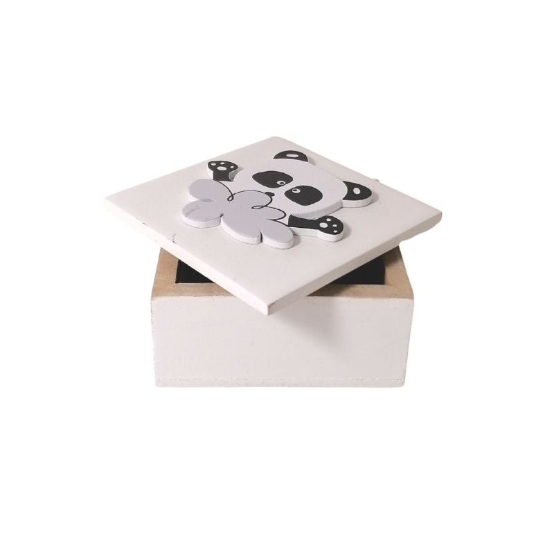 Boîte de Rangement en bois Panda 7.5x4.3x7.5cm - Silumen
