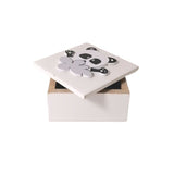 Caixa de armazenamento de madeira de panda 7.5x4.3x7.5cm