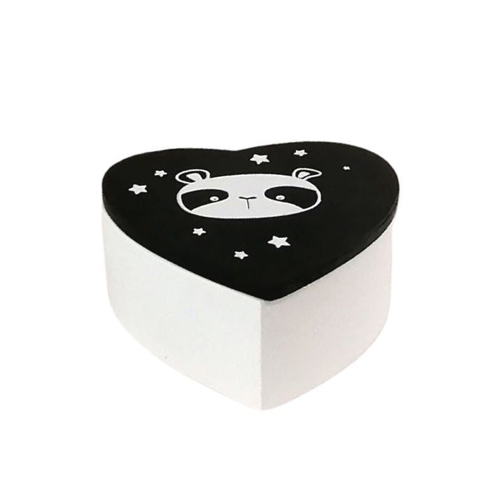 Boîte de Rangement en bois Panda, forme Coeur, 9.2x5x8.5cm - Silumen