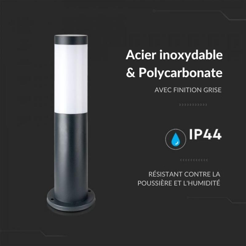 Borne Extérieur Anthracite 45cm pour Ampoule E27 IP44 - Silumen