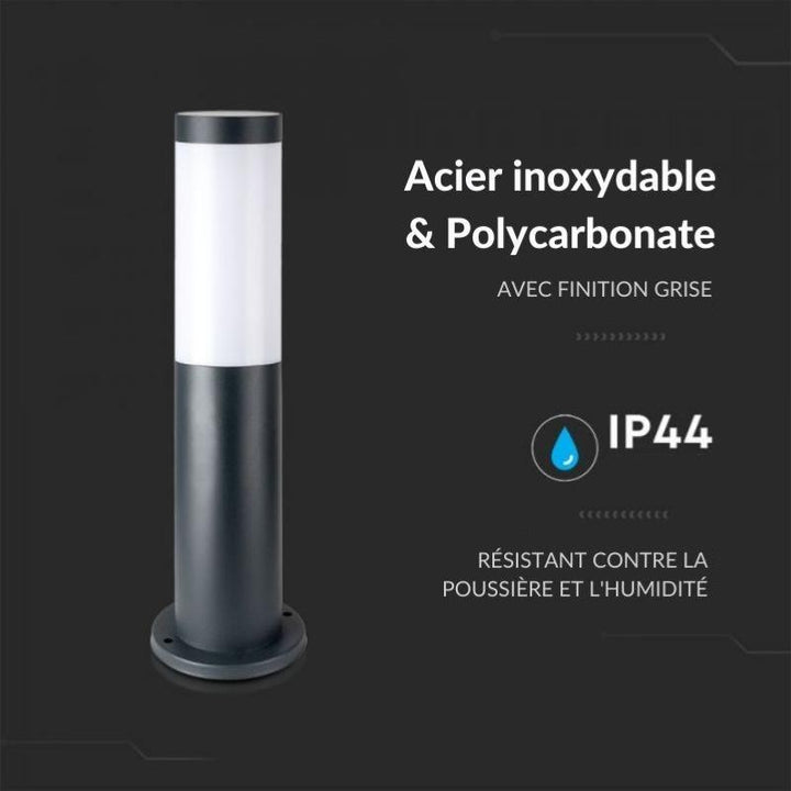 Borne Extérieur Anthracite 45cm pour Ampoule E27 IP44 - Silumen