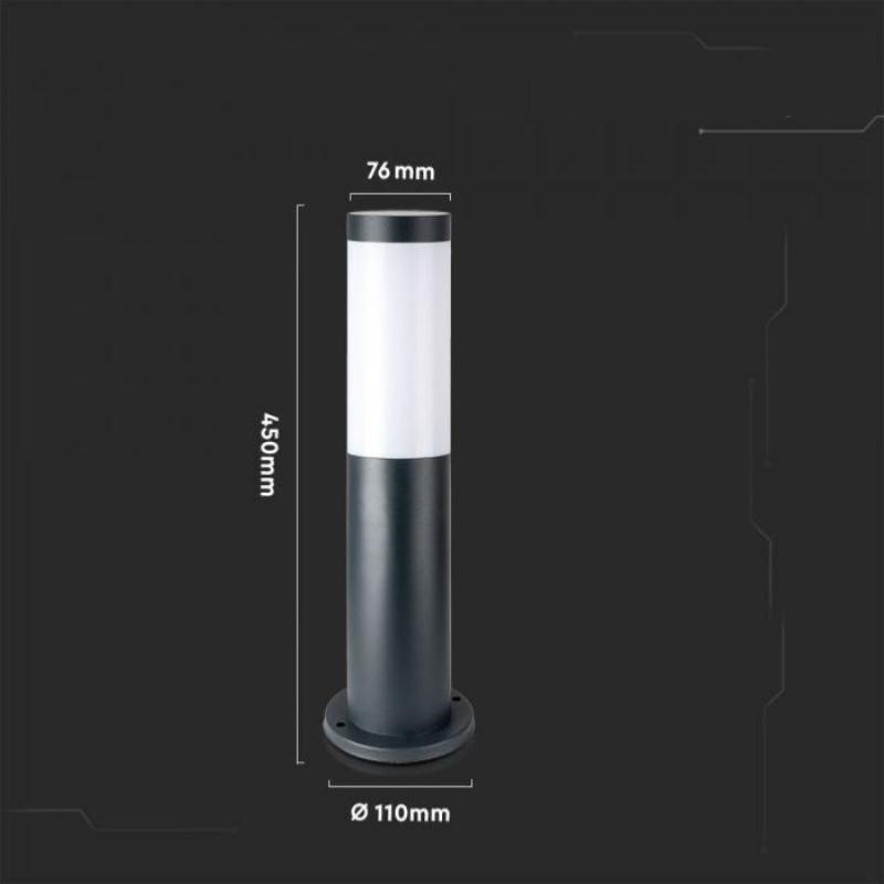 Borne Extérieur Anthracite 45cm pour Ampoule E27 IP44 - Silumen