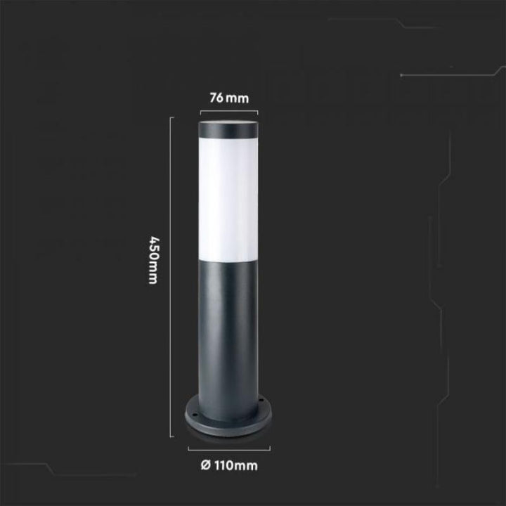 Borne Extérieur Anthracite 45cm pour Ampoule E27 IP44 - Silumen