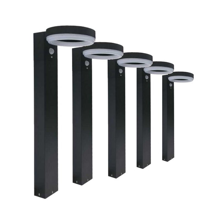 Borne Solaire LED 6W 50cm IP44 Noir avec Détecteur PIR (Pack de 5) - Silumen