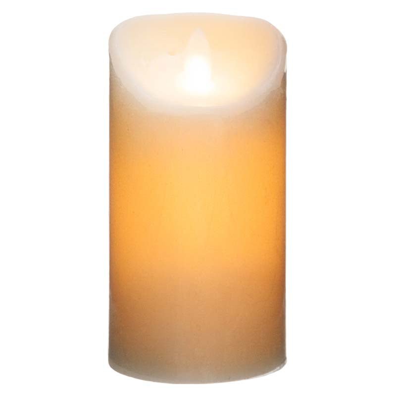 Bougie LED Flamme Vacillante à piles 420g Blanc Cassé - Silumen