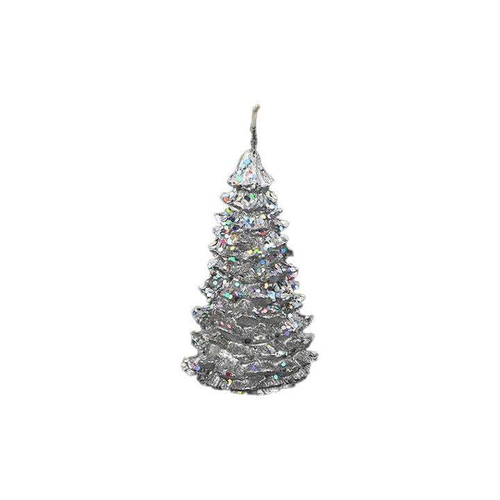 Bougie Sapin de Noël paillette 9.5cm non parfumée - Silumen