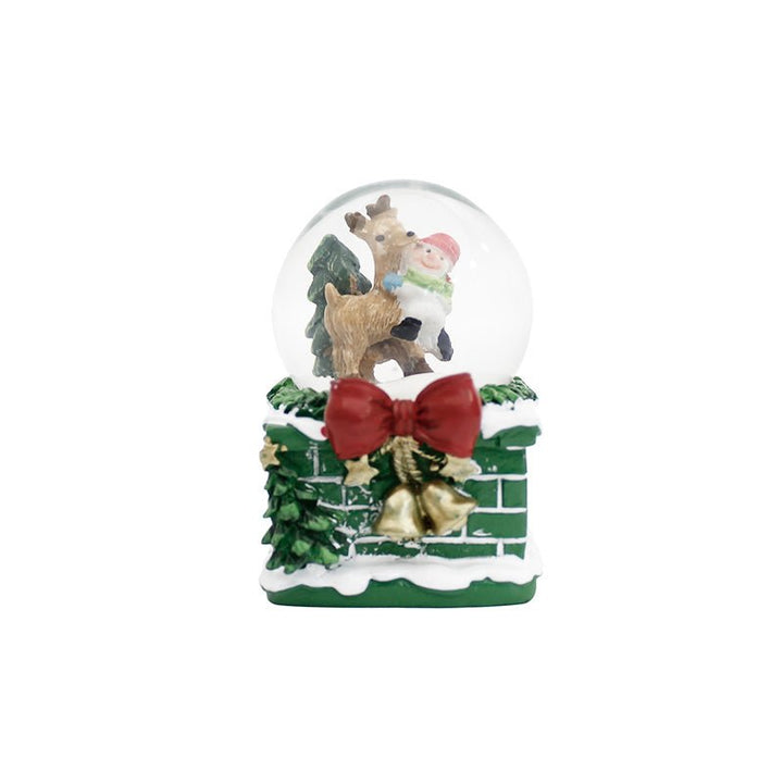 Boule de Noël Enneigée Socle Cheminée 4.5 cm - Silumen