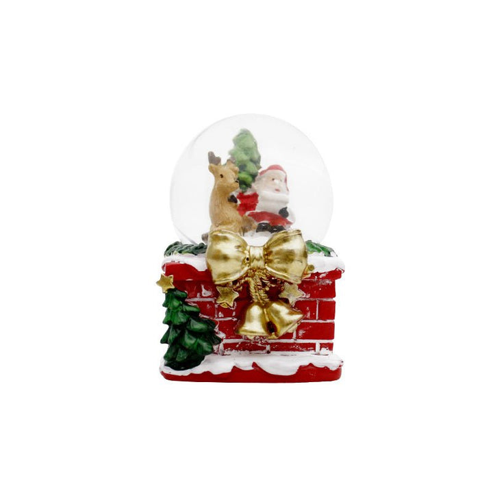 Boule de Noël Enneigée Socle Cheminée 4.5 cm - Silumen