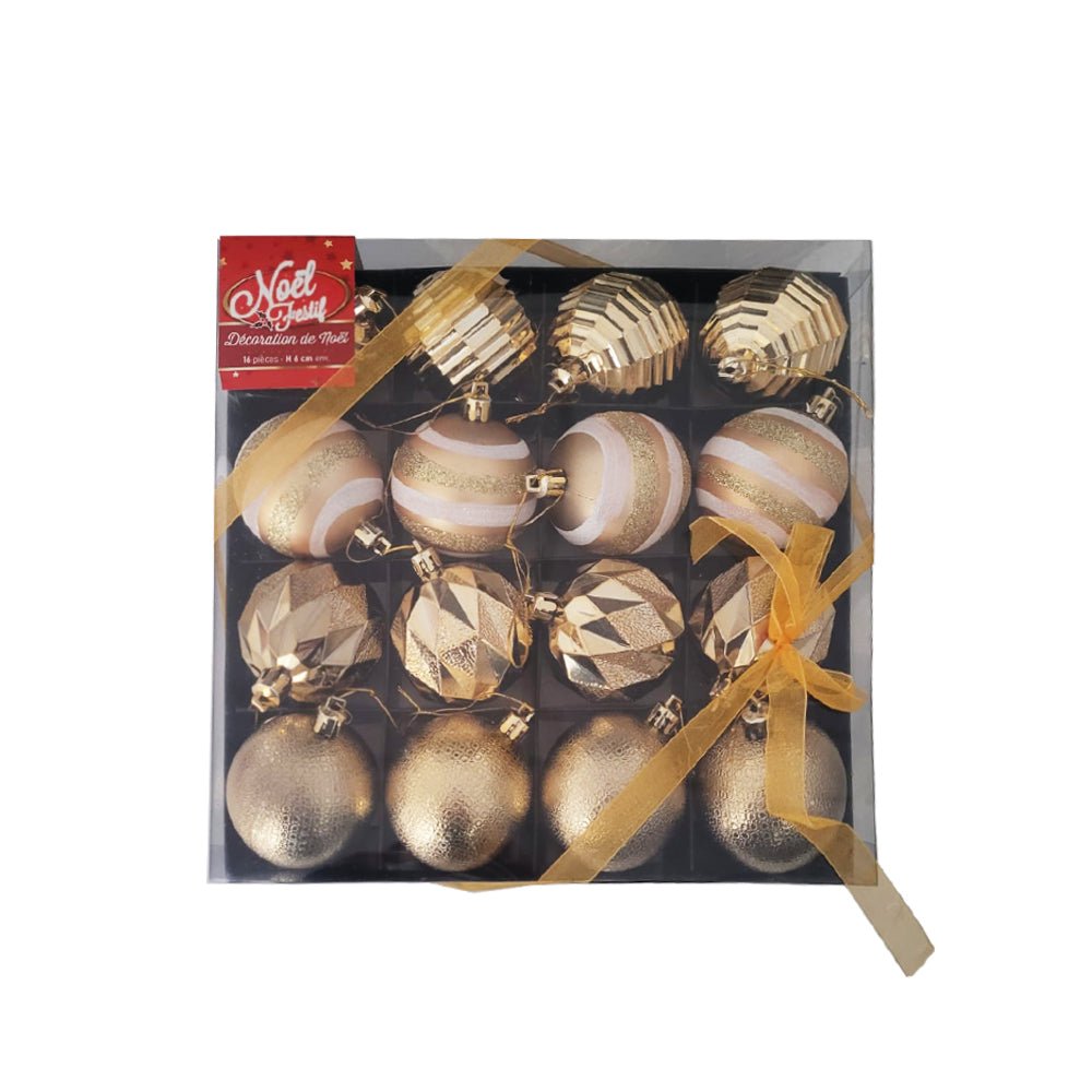 Boules de Noël Arabesques 16 pcs Ø6cm - Silumen