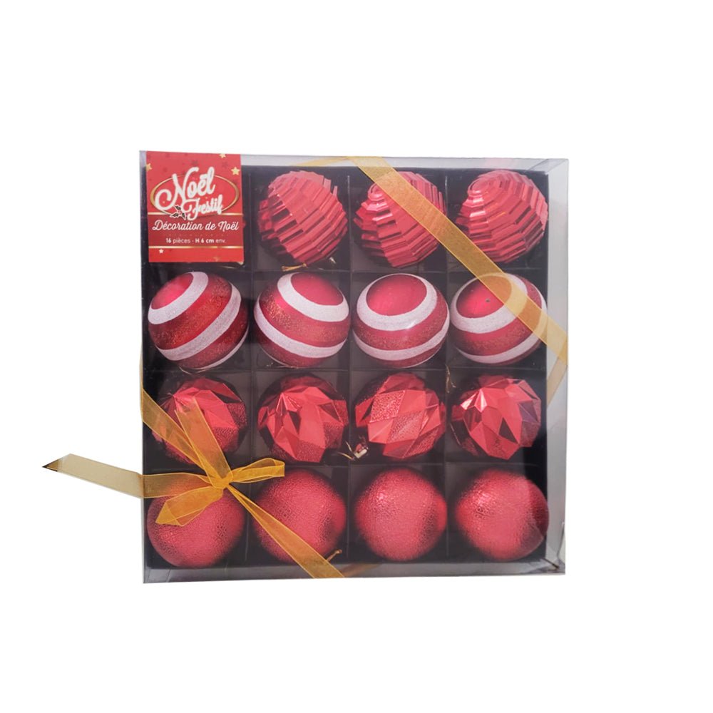 Boules de Noël Arabesques 16 pcs Ø6cm - Silumen