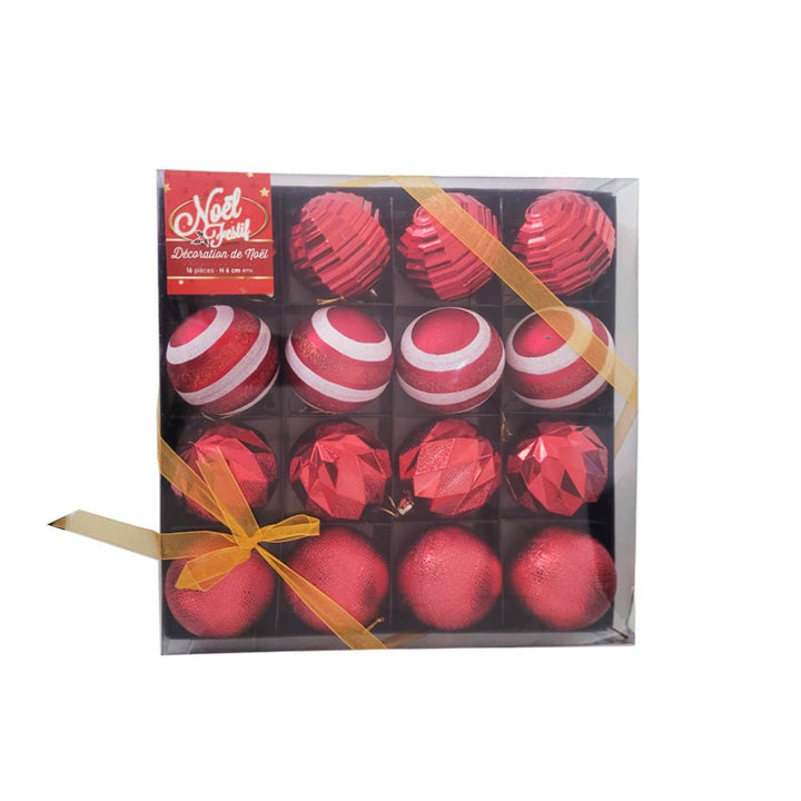 Boules de Noël Arabesques 16 pcs Ø6cm - Silumen