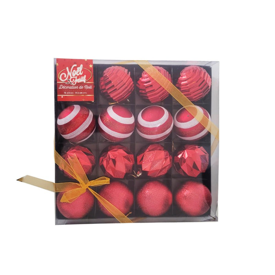 Boules de Noël Arabesques 16 pcs Ø6cm - Silumen