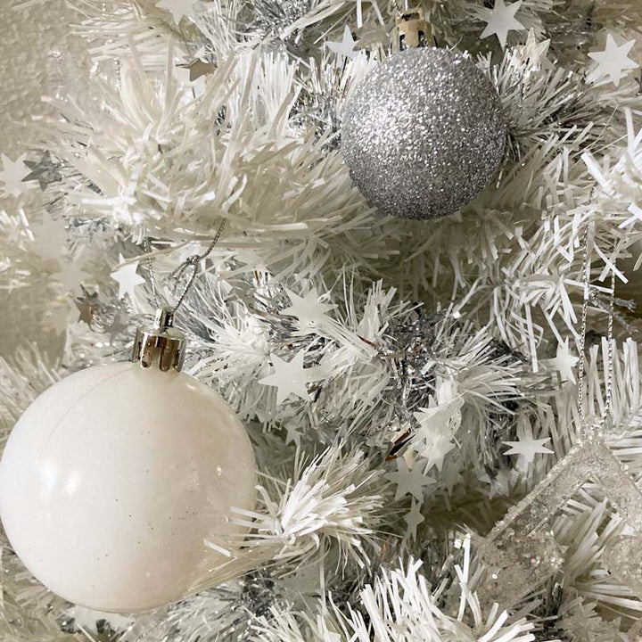 Boules de Noël ARGENT / BLANC 40 pcs Ø5cm - Silumen