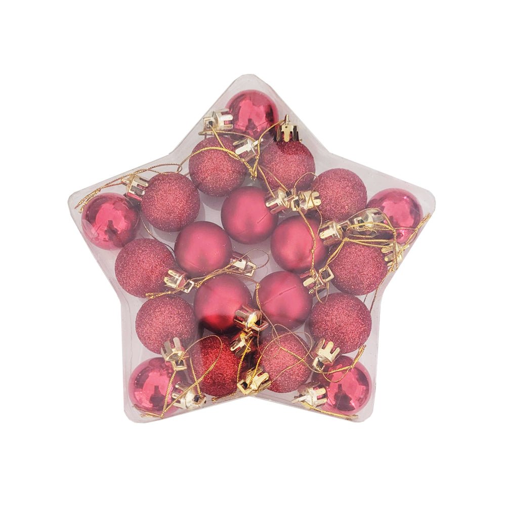 Boules de Noël ROUGE / BLANC 20 pcs Ø3cm - Silumen