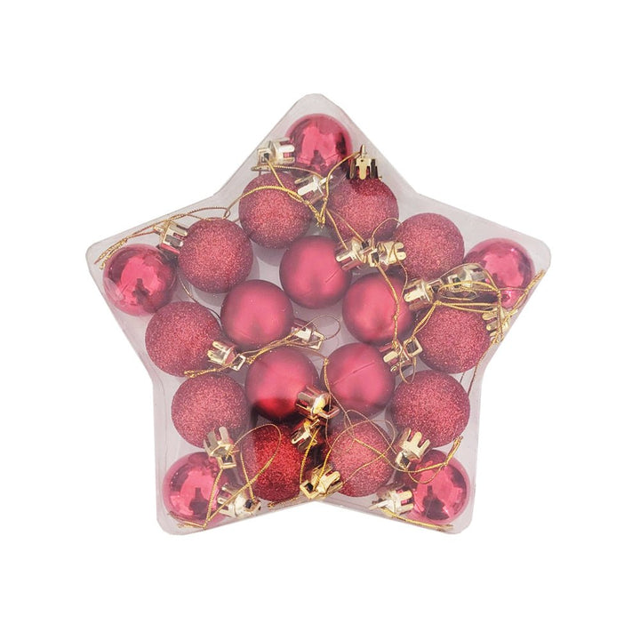Boules de Noël ROUGE / BLANC 20 pcs Ø3cm - Silumen