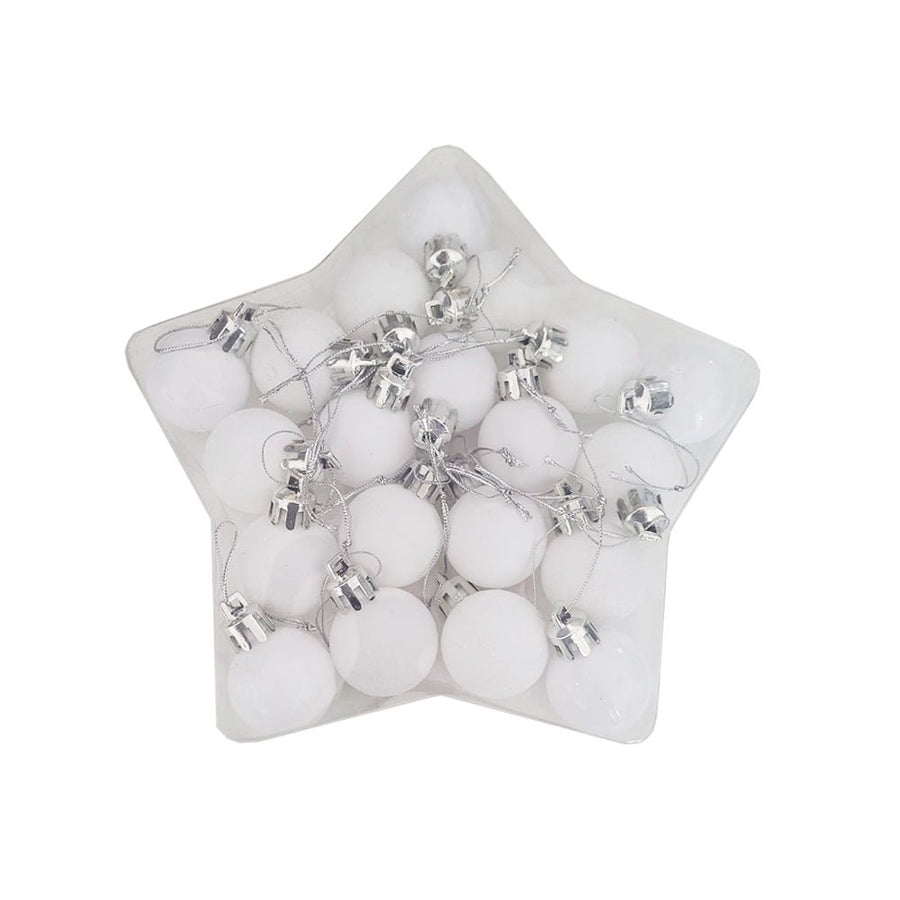 Boules de Noël ROUGE / BLANC 20 pcs Ø3cm - Silumen