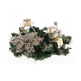Centro de mesa de Navidad 2 soportes de vela Ø15cm - Flores de champán