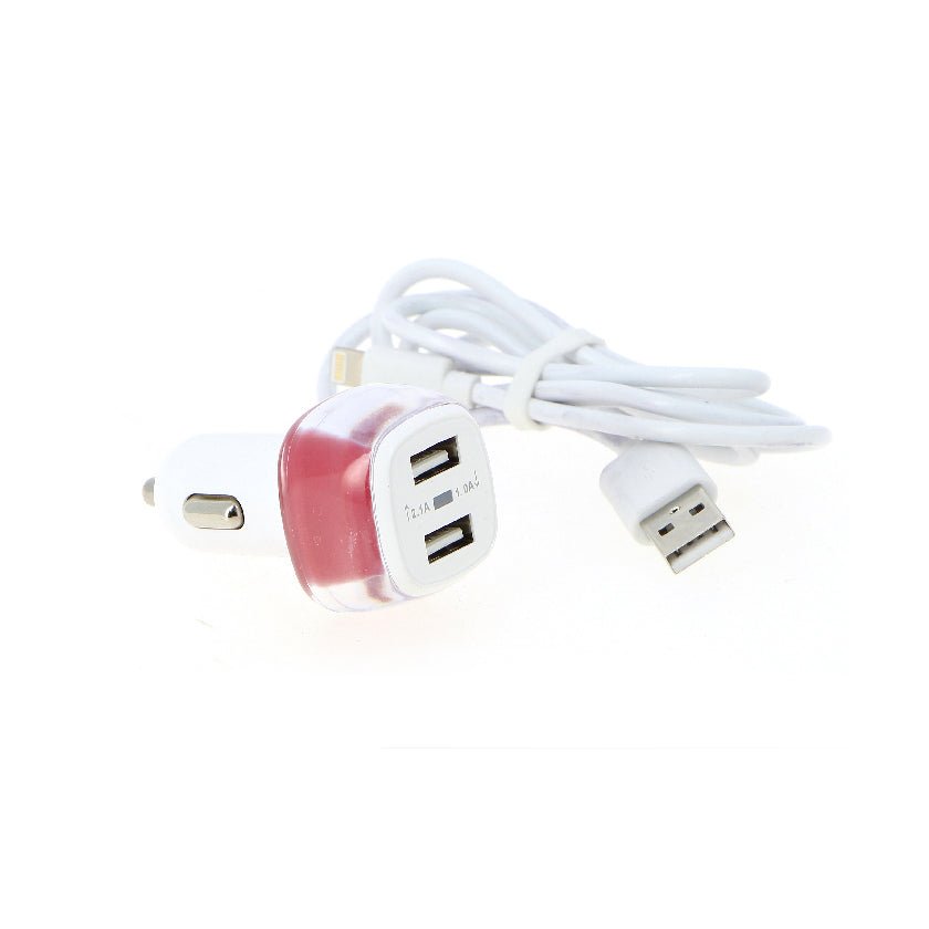 Chargeur Allume-Cigare 2 ports USB 2.4A + câble - Silumen