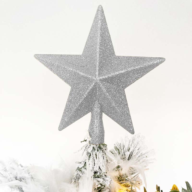 Cimier de Sapin Etoile paillette 20cm - Silumen