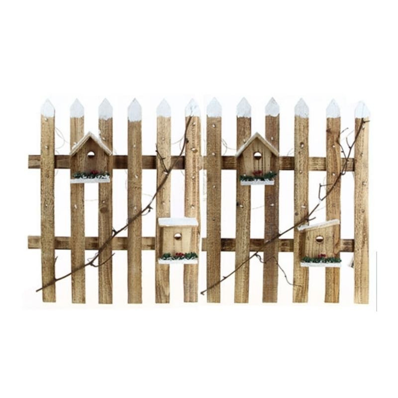 Clôture en bois LED 98x4x40 cm - Silumen