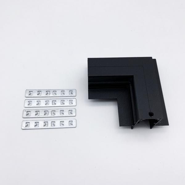 Connecteur Angle 90° pour Rail Magnétique Encastré Noir + Connecteur Souple - Silumen