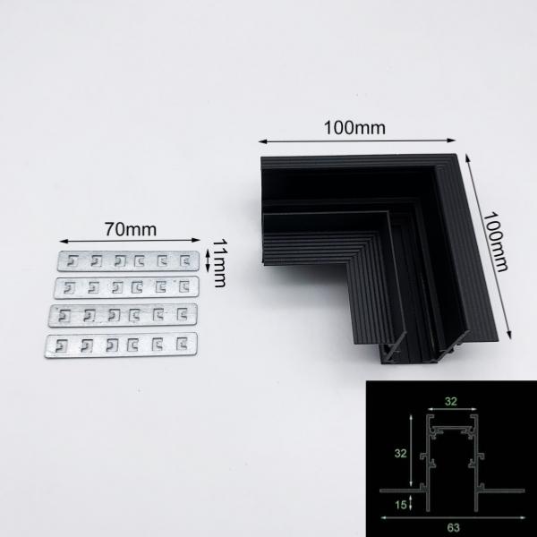 Connecteur Angle 90° pour Rail Magnétique Encastré Noir + Connecteur Souple - Silumen