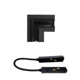 90 ° hoekconnector voor zwart ingebouwde -in magnetische rail + flexibele connector