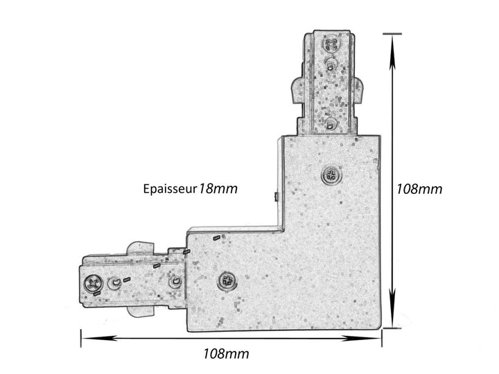 Connecteur Angulaire Rail Monophasé - Silumen