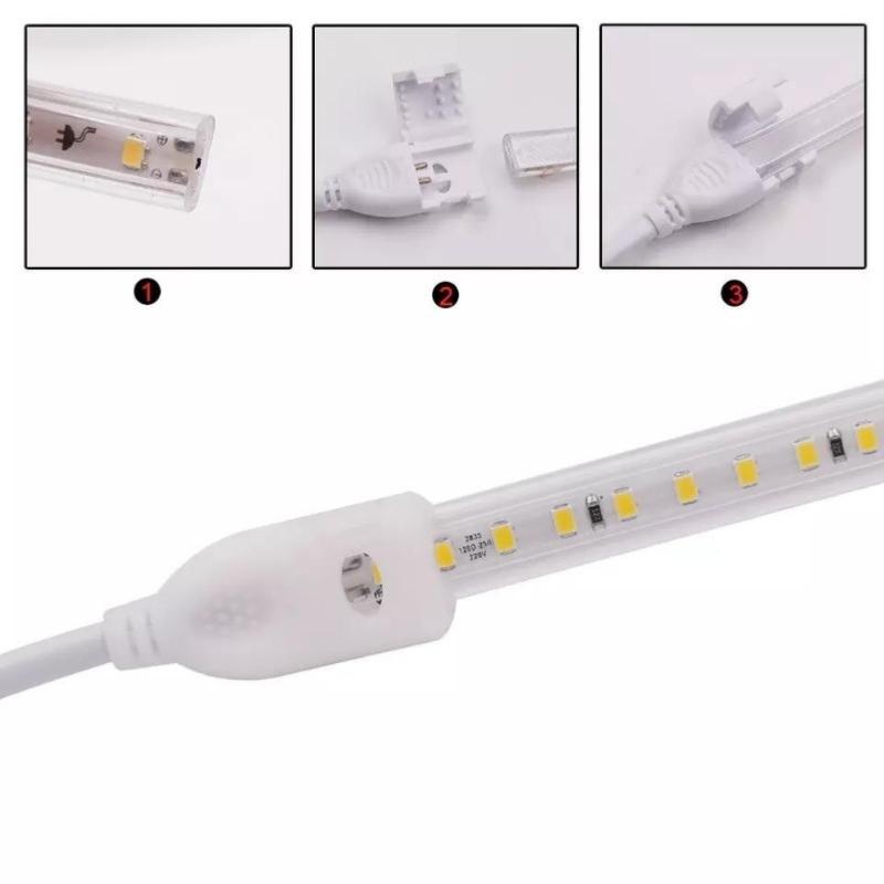 Connecteur électrique Ruban LED Fin 220V 2835 Double Rangée - AC/DC - Silumen