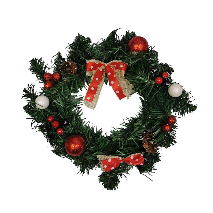 Couronne de Noël avec Noeuds 30cm - Silumen