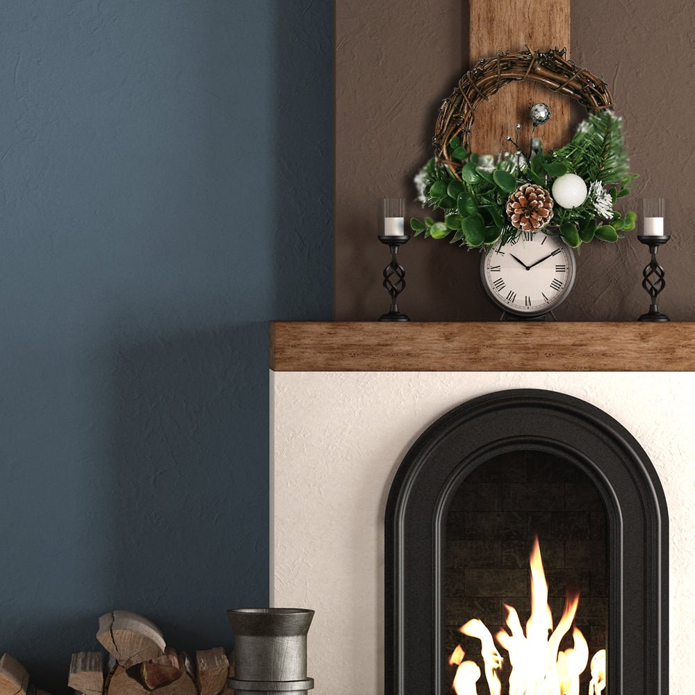 Couronne de Noël en bois 20cm BLANC - Silumen