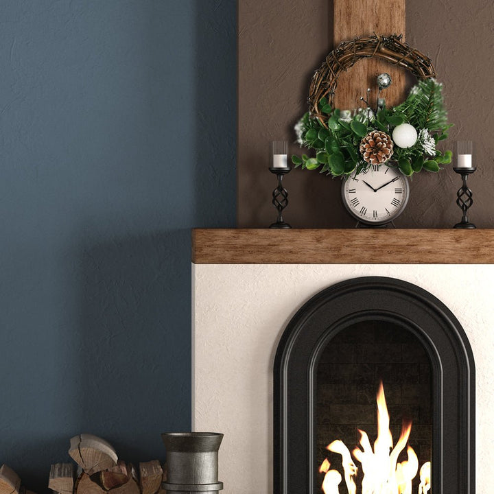 Couronne de Noël en bois 20cm BLANC - Silumen