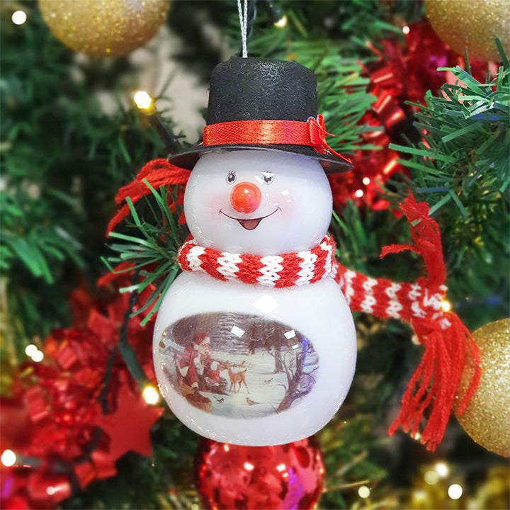 Décoration de Sapin Bonhomme de Neige Lumineux LED H.10cm (piles incluses) - Silumen