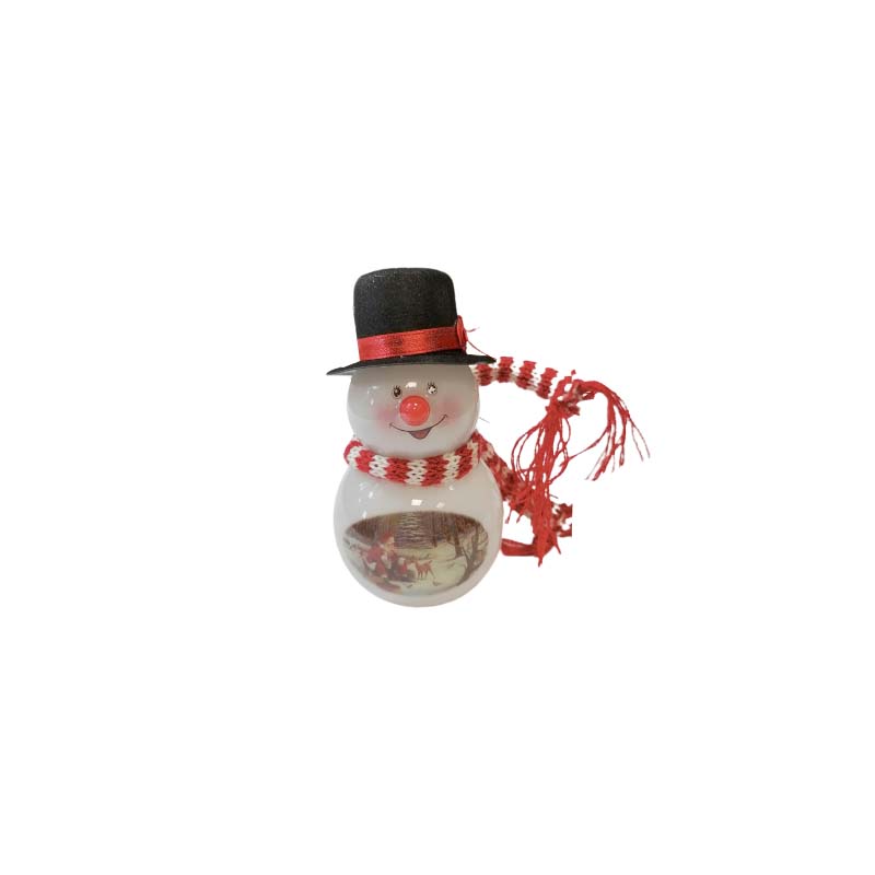 Décoration de Sapin Bonhomme de Neige Lumineux LED H.10cm (piles incluses) - Silumen