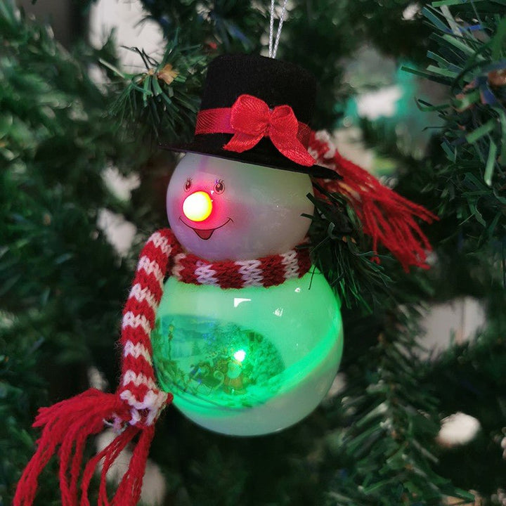 Décoration de Sapin Bonhomme de Neige Lumineux LED H.10cm (piles incluses) - Silumen