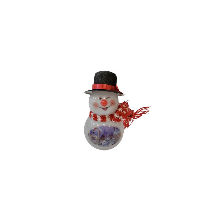 Décoration de Sapin Bonhomme de Neige Lumineux LED H.10cm (piles incluses) - Silumen