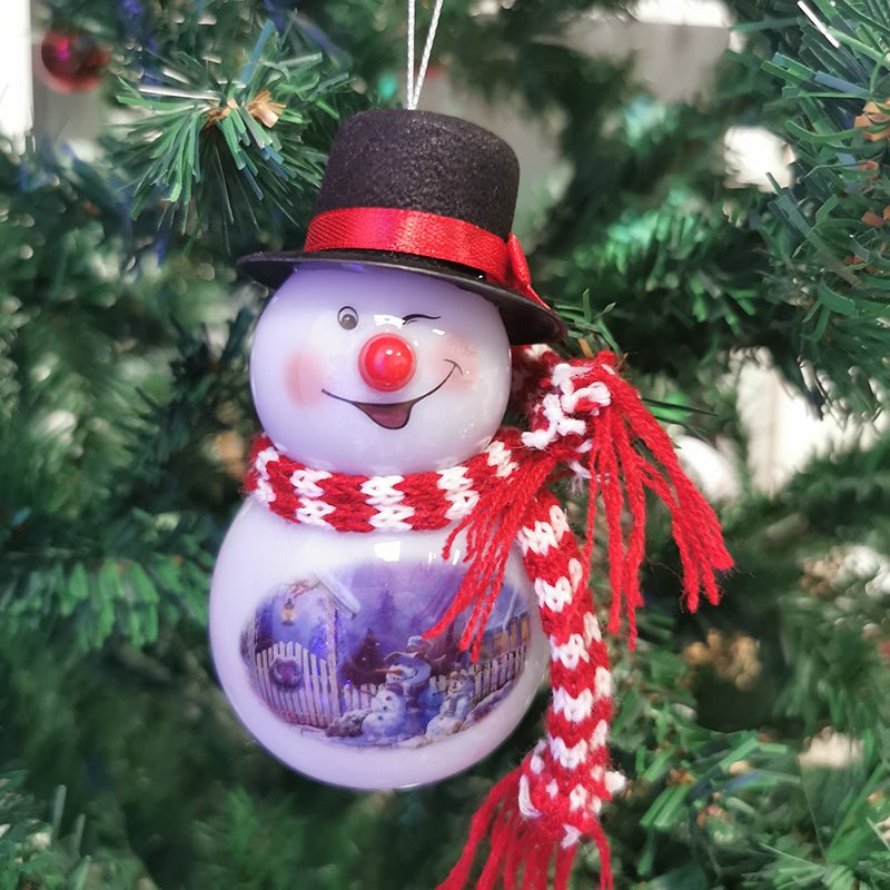 Décoration de Sapin Bonhomme de Neige Lumineux LED H.10cm (piles incluses) - Silumen