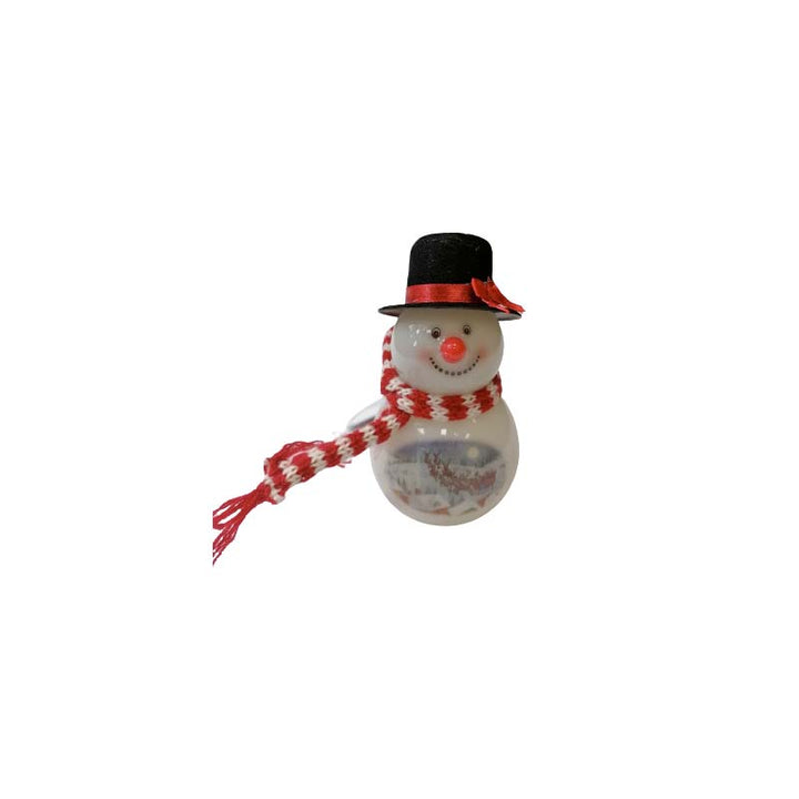 Décoration de Sapin Bonhomme de Neige Lumineux LED H.10cm (piles incluses) - Silumen