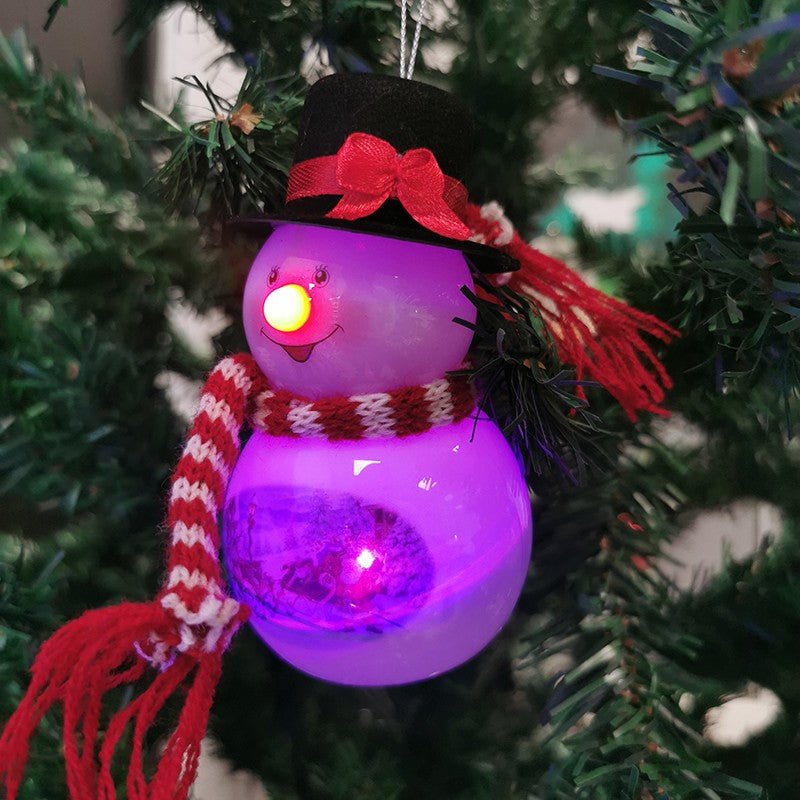 Décoration de Sapin Bonhomme de Neige Lumineux LED H.10cm (piles incluses) - Silumen