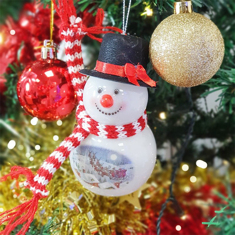 Décoration de Sapin Bonhomme de Neige Lumineux LED H.10cm (piles incluses) - Silumen