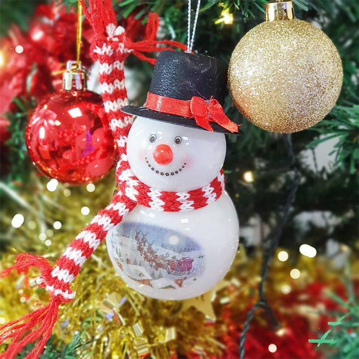 Décoration de Sapin Bonhomme de Neige Lumineux LED H.10cm (piles incluses) - Silumen