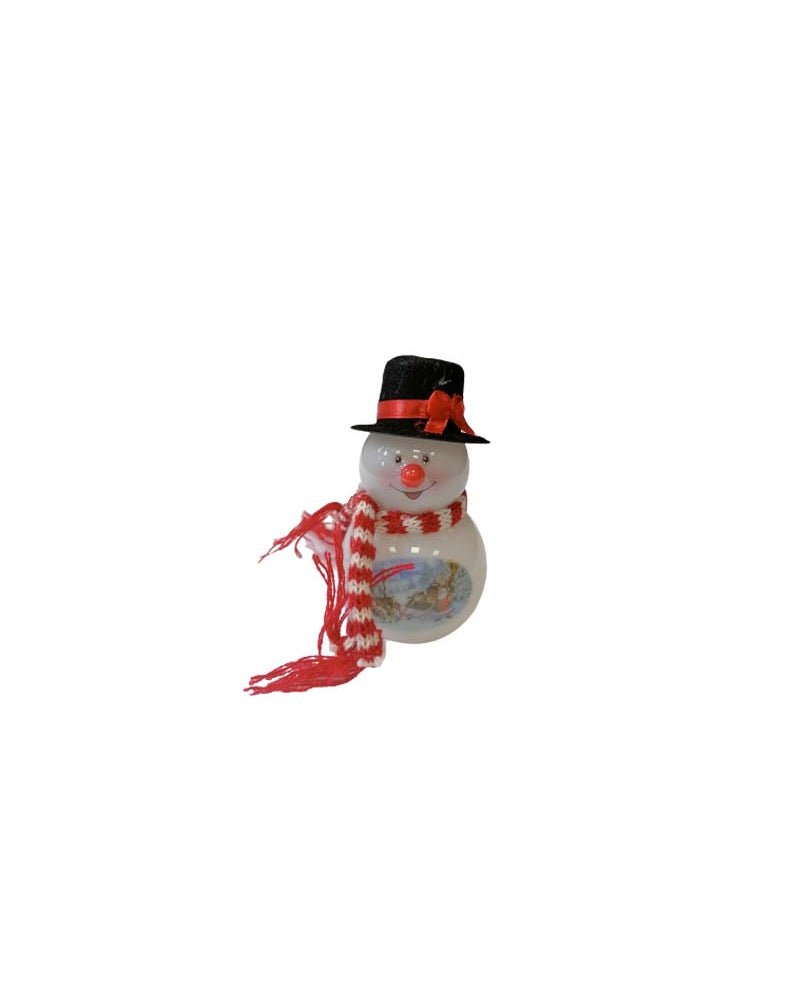 Décoration de Sapin Bonhomme de Neige Lumineux LED H.10cm (piles incluses) - Silumen