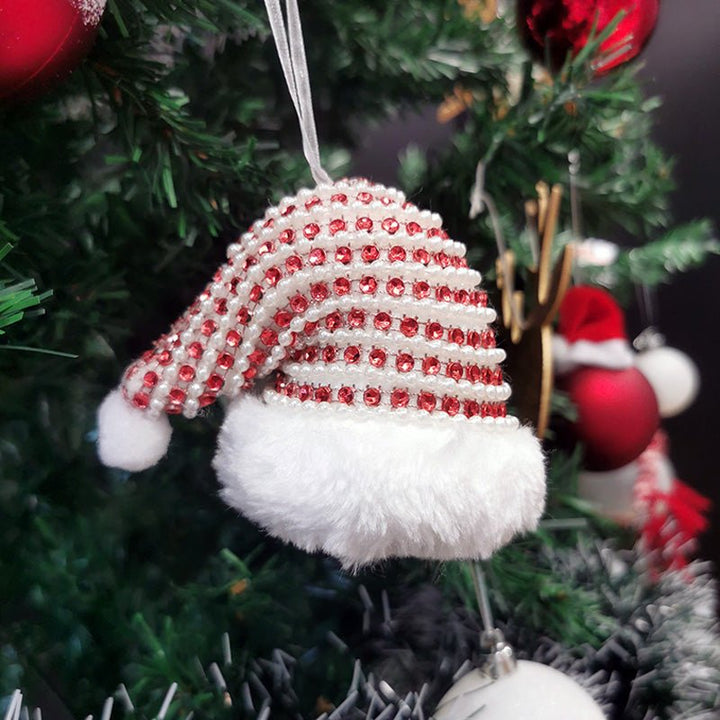 Décoration de Sapin Bonnet de Noël 7.5 cm à suspendre - Silumen
